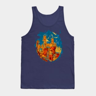 City Dreaming Splat Silhouette Art Tank Top